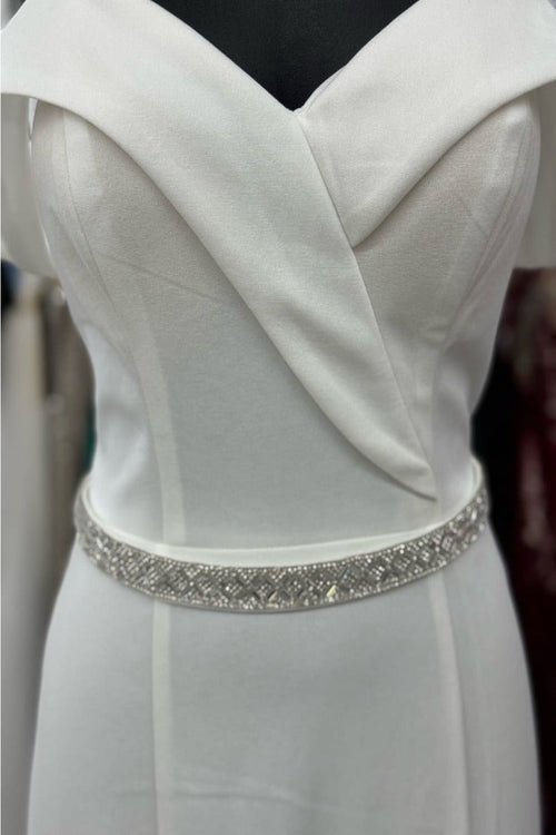 Cold Shoulder Bridesmaids Dress Fitted Formal Long Evening Gown