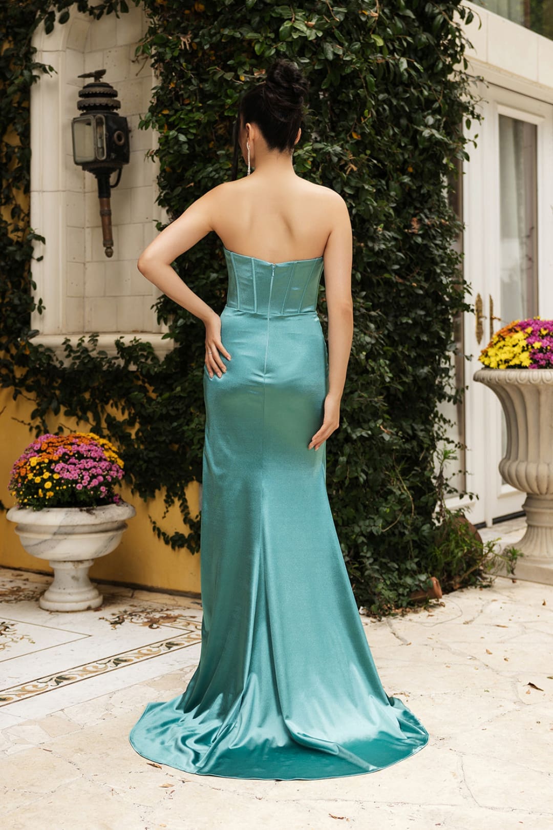 Formal Dress Sweetheart High Slit Sheath Prom Gown By May Queen MQ2144