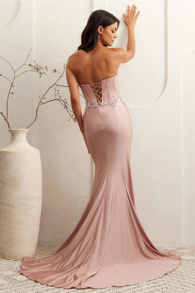 Formal Dress Strapless Sequin Sheath Prom Gown By Amelia Couture 7057