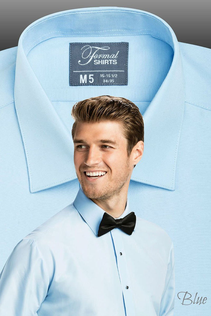 Jessie Blue Laydown Tuxedo Shirt by Formal Shirts