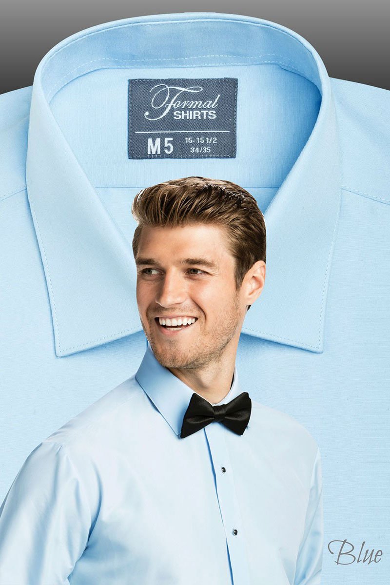 Jessie Blue Laydown Tuxedo Shirt by Formal Shirts