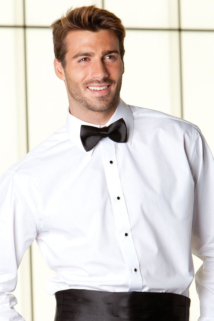 Kent White Laydown Tuxedo Shirt by Formal Shirts