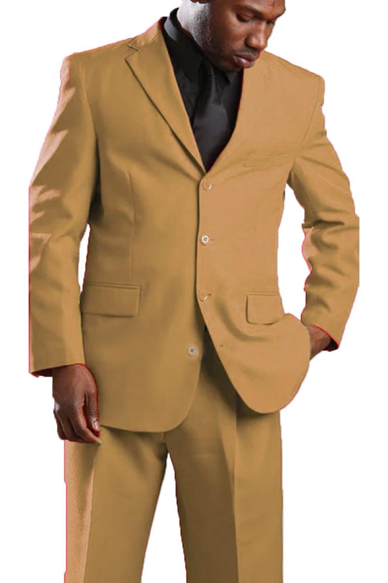 Fortino Landi Classic Tan Poplin 4-Button Suit - USA Men's Outlet – SuitUSA