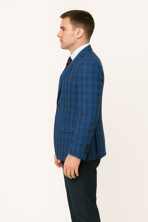 Royal and Navy Plaid Slim Fit