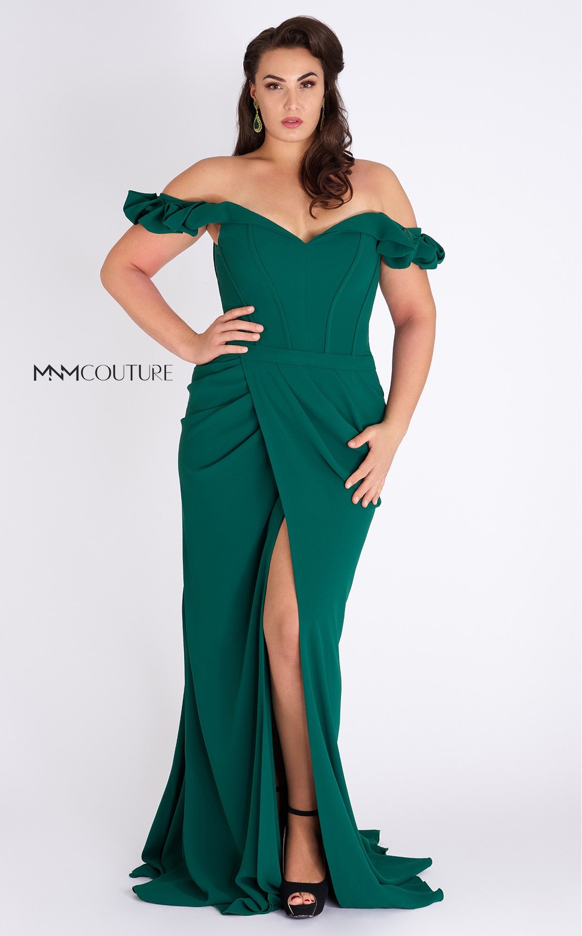 Gaby Charbachy G0665 Off-Shoulder Ruffled Corset Evening Gown