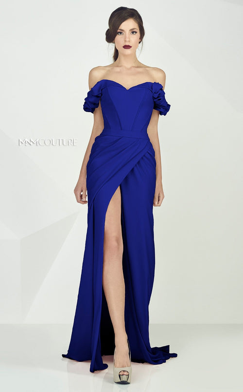 Gaby Charbachy G0665 Off-Shoulder Ruffled Corset Evening Gown