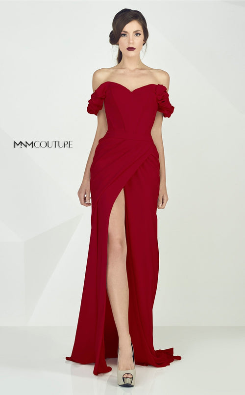 Gaby Charbachy G0665 Off-Shoulder Ruffled Corset Evening Gown