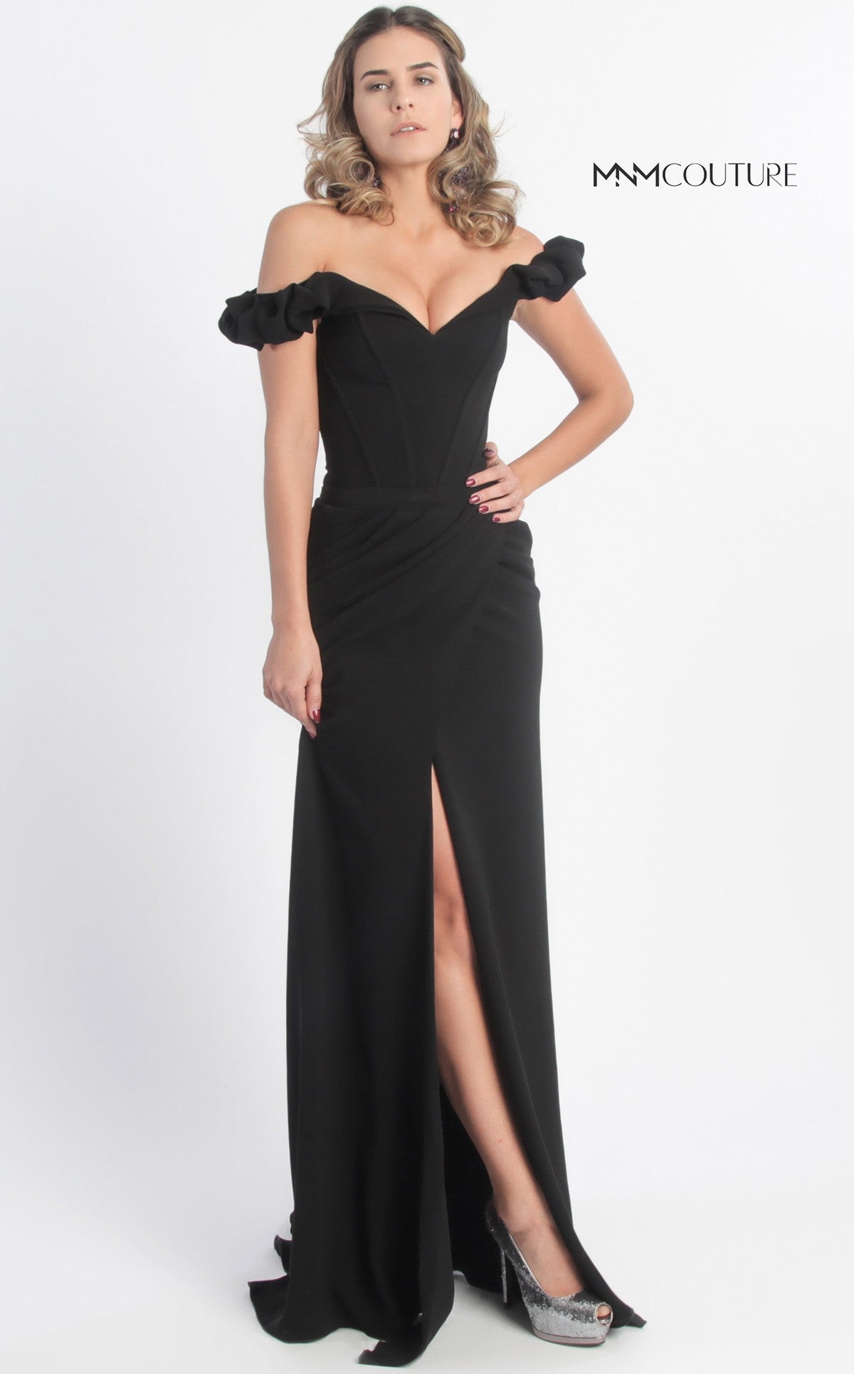 Gaby Charbachy G0665 Off-Shoulder Ruffled Corset Evening Gown