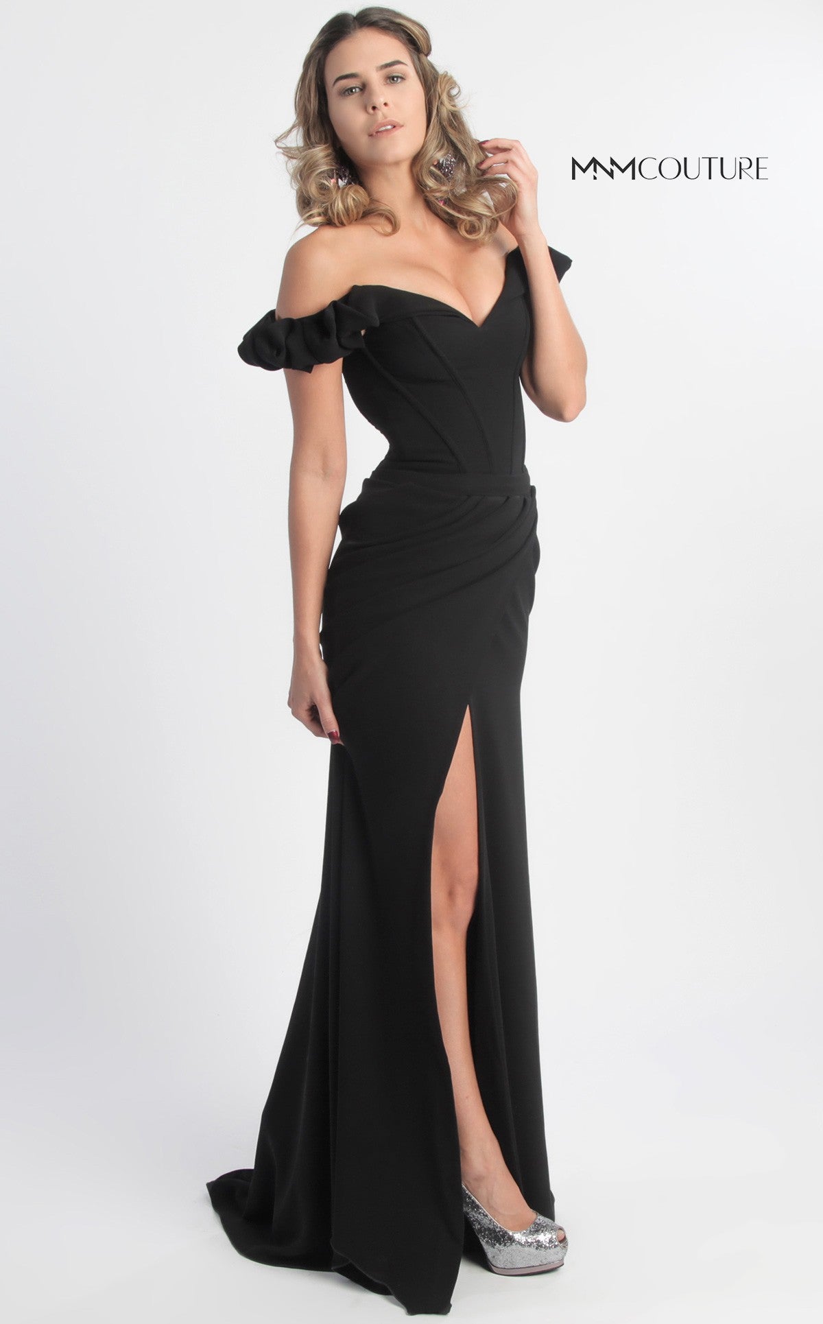 Gaby Charbachy G0665 Off-Shoulder Ruffled Corset Evening Gown