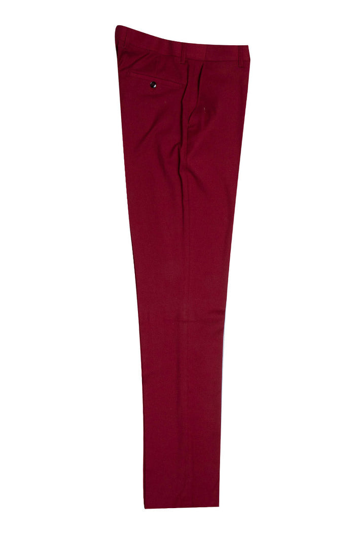 Mens Stacy Adams Cherry Red Vested Suit w/ Peak Lapel & One Button