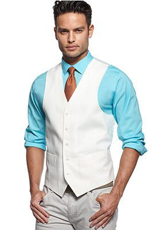 Mens Classic 5 Button Suit Vest in Red by Vinci