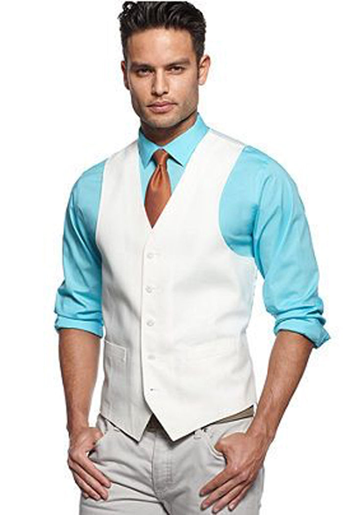 Mens Classic 5 Button Suit Vest in Red by Vinci