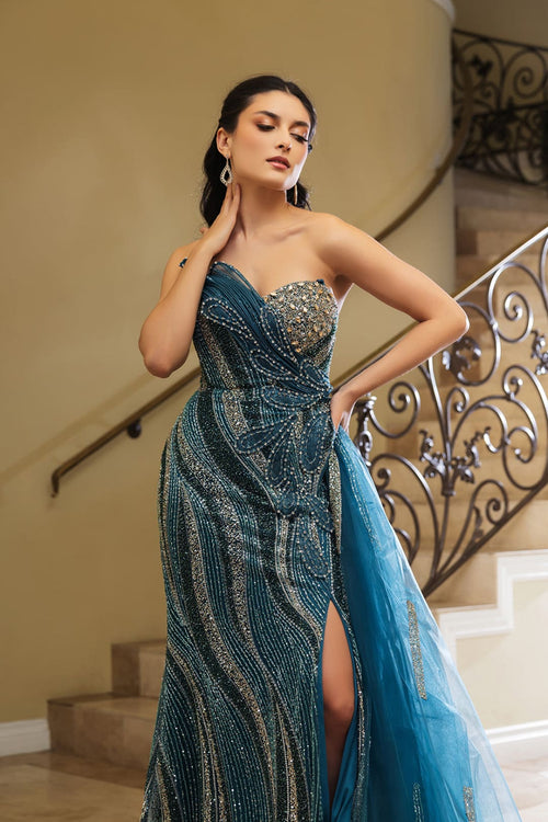 Plus Size Evening Dress Sweetheart Strapless Sheath Gown By Royal Queen RQ8194