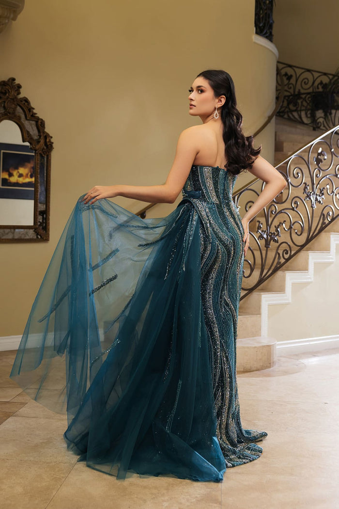 Plus Size Evening Dress Sweetheart Strapless Sheath Gown By Royal Queen RQ8194