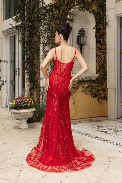 Gala Dress Sweetheart High Slit Evening Gown By Royal Queen RQ8114