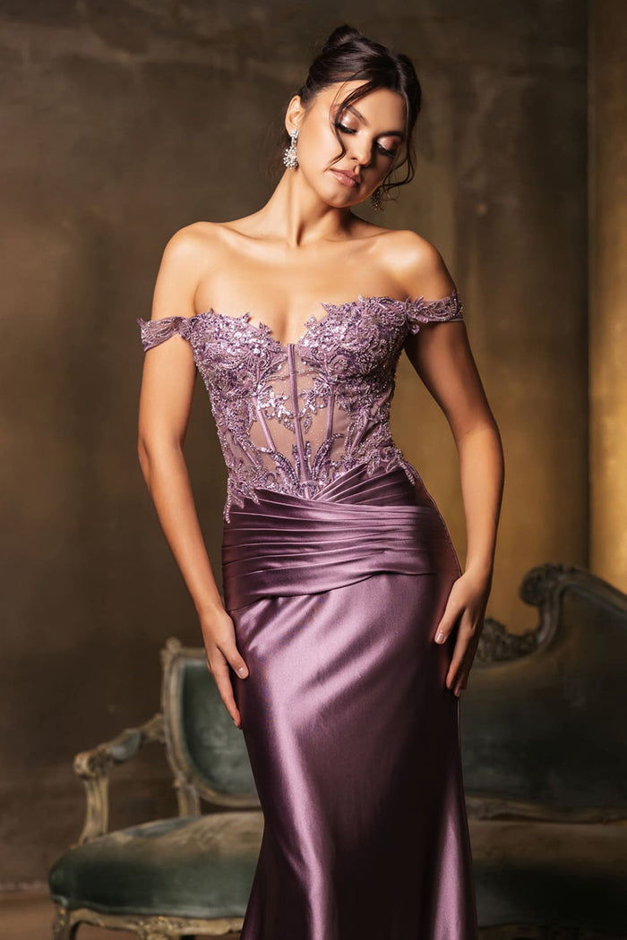 Gala Night Dress Off Shoulder Mermaid Prom Dress By May Queen MQ2141