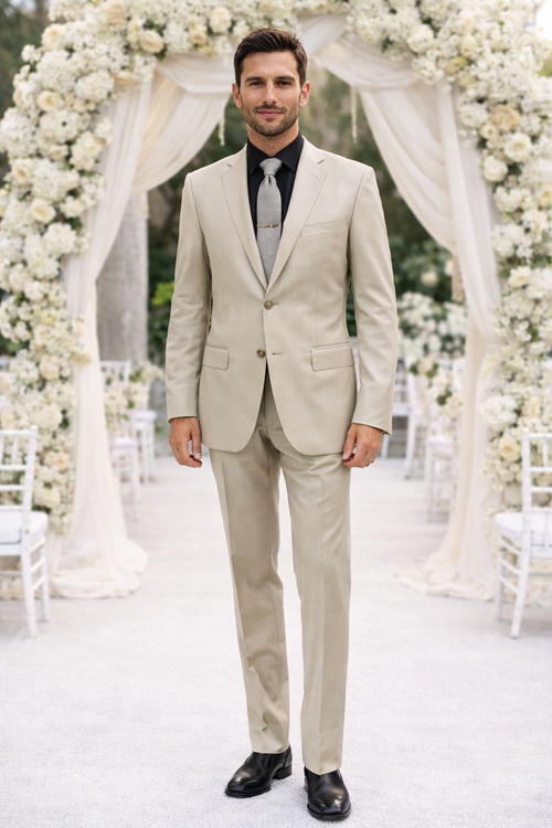 Galante Uomo Made in Italy Beige Suit by Usamensoutlet