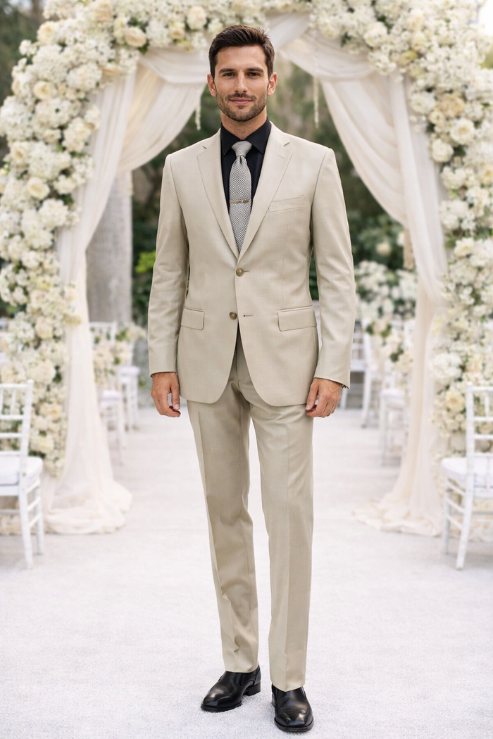 Galante Uomo Made in Italy Beige Suit by Usamensoutlet