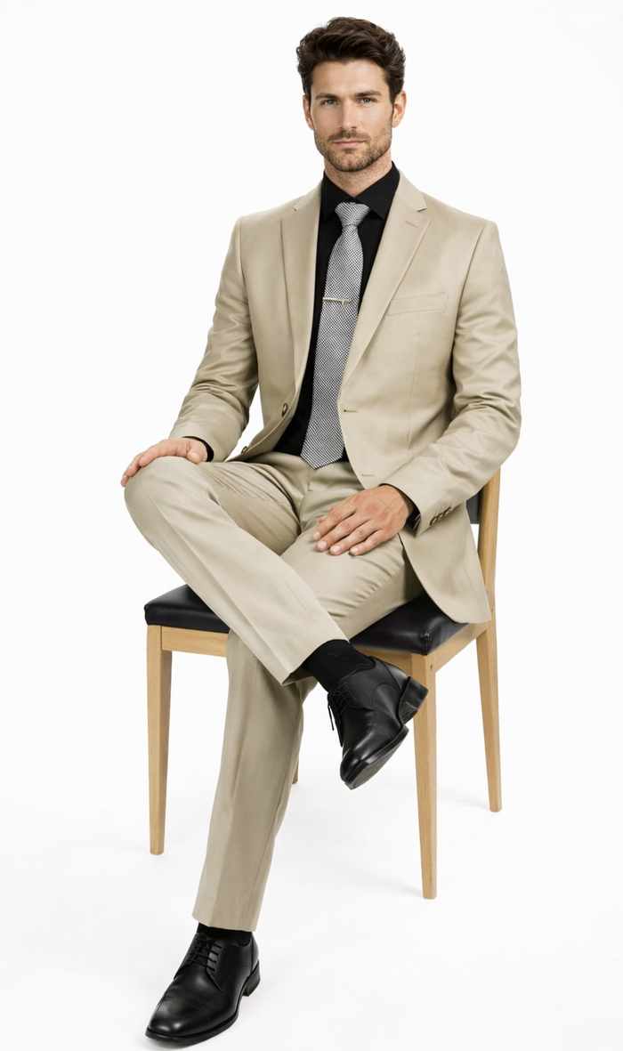 Galante Uomo Made in Italy Beige Suit by Usamensoutlet
