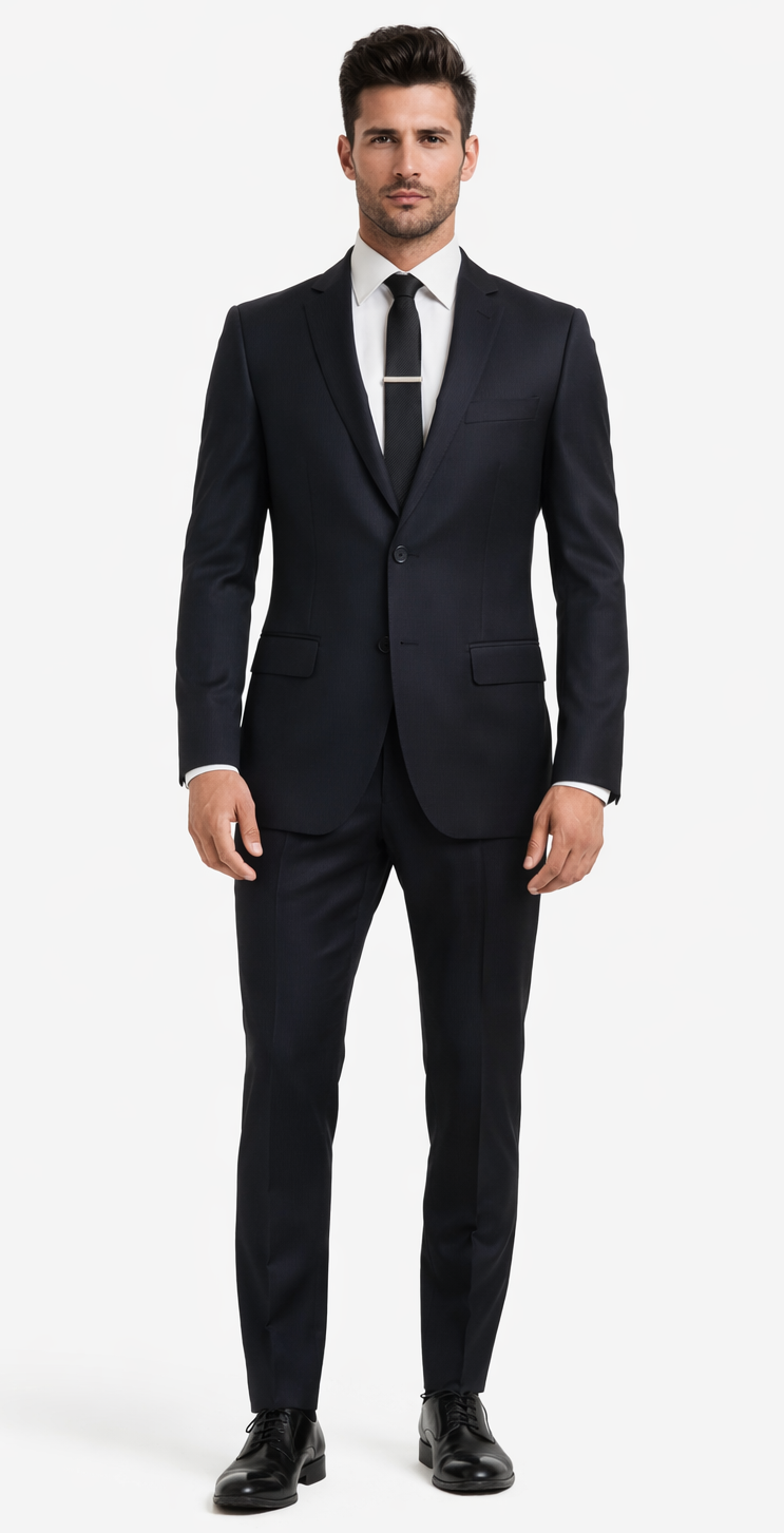 Galante Uomo Made in Italy Wool Black Suit by Usamensoutlet