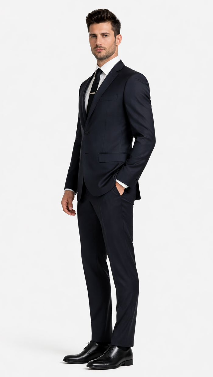 Galante Uomo Made in Italy Wool Black Suit by Usamensoutlet