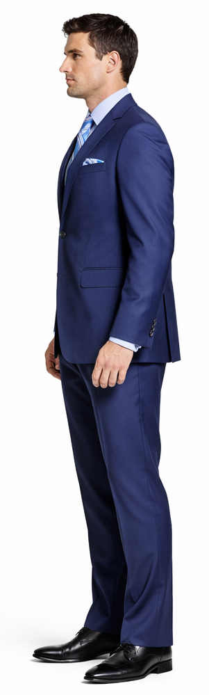 Giorgio Fiorelli Black and French Blue Two-Button Suit by Usamensoutlet