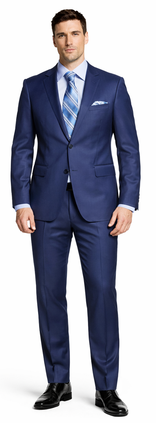 Giorgio Fiorelli Black and French Blue Two-Button Suit by Usamensoutlet