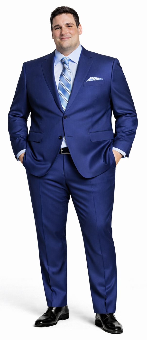 Giorgio Fiorelli Black and French Blue Two-Button Suit by Usamensoutlet