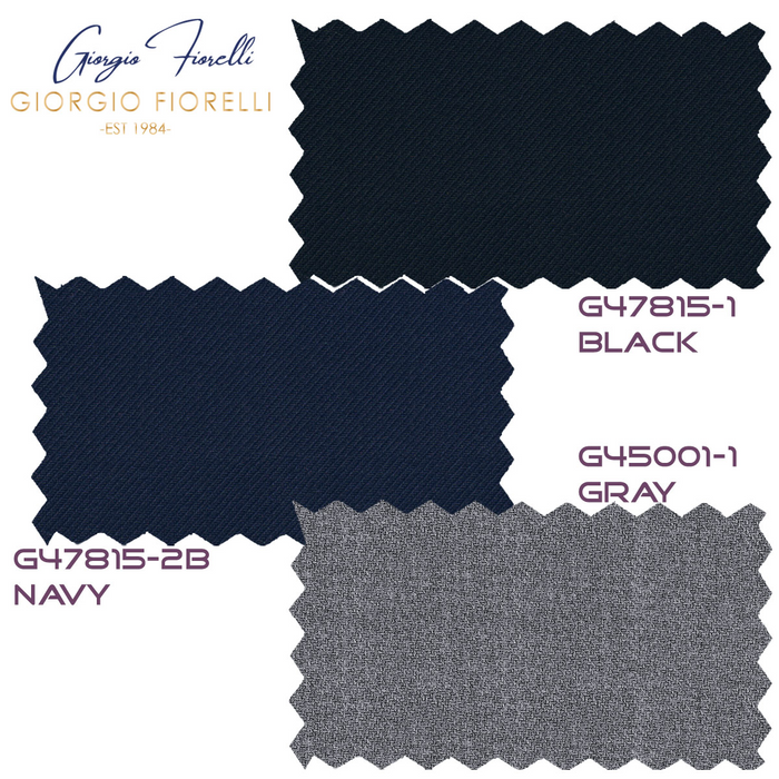Double-Breast Suit, Black, Navy or Gray Colors by Giorgio Fiorelli