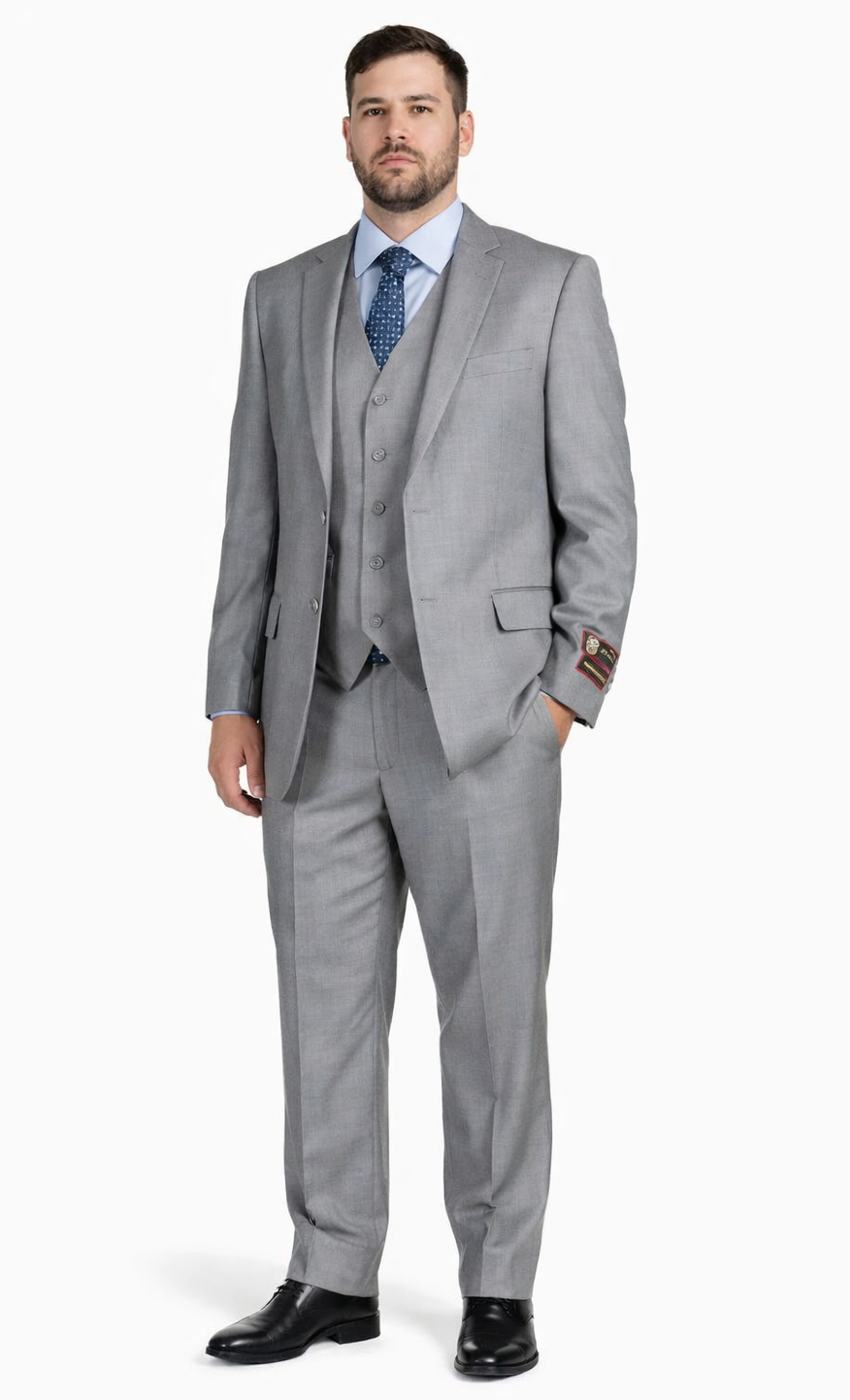 Giorgio Fiorelli Grey Two-Button Suit + Vest
