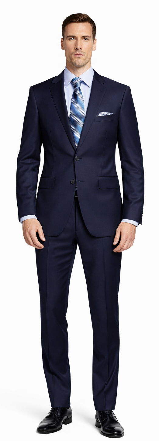 Giorgio Fiorelli Navy and Gray Two-Button Suit – SuitUSA
