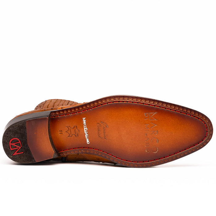 Marco Di Milano Giorgio Ostrich Quill Dress Boots Brandy