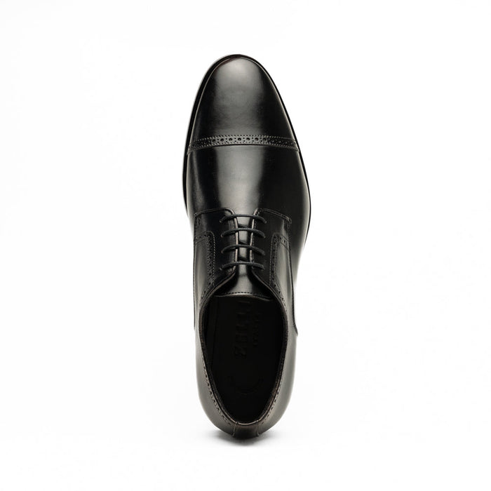 Zelli Giovanni Black Cap Toe Brogues with Textured Finish