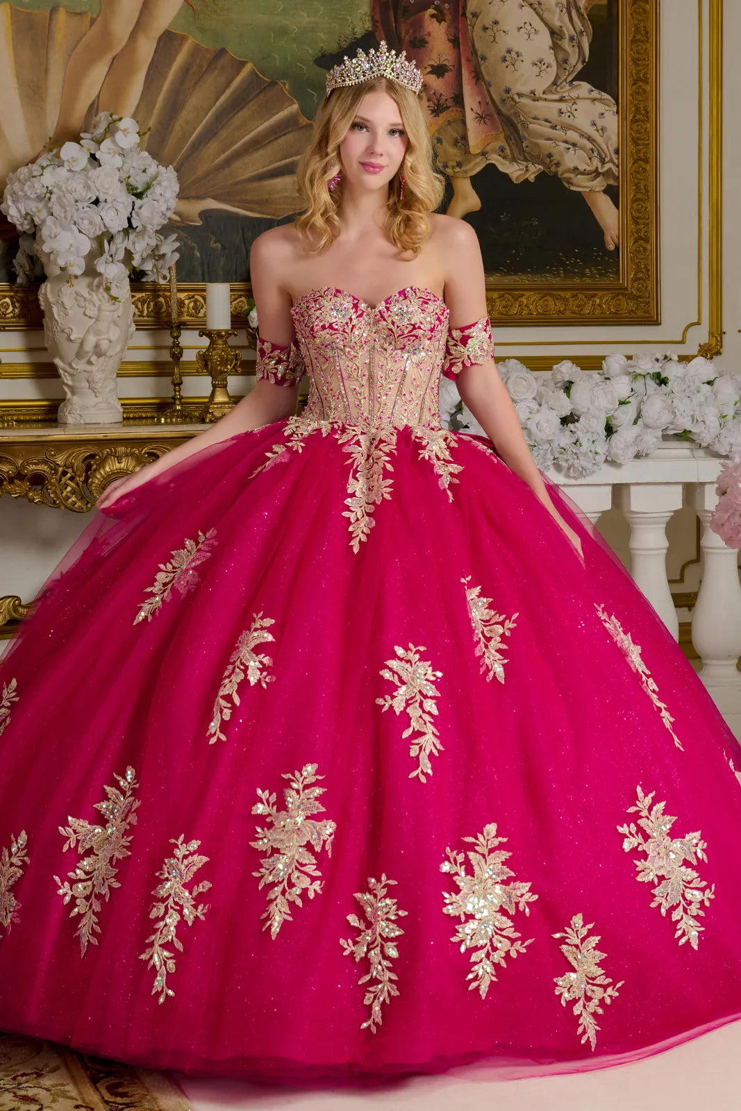 Strapless Corset Ball Gown by Elizabeth K GL3641