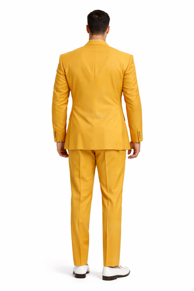 Reginald Bespoke Gold Double Breasted Fashion Men Suits for Prom | Gold Prom Dress