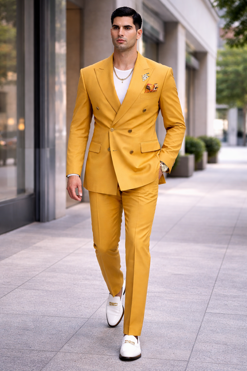 Men's Reginald Bespoke Gold Double Breasted FashionSuits Prom 2026