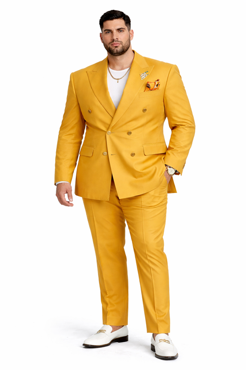 Men's Reginald Bespoke Gold Double Breasted FashionSuits Prom 2026 | Dress 34 Short 2 Piece Men's Reginald Bespoke Gold Double Breasted FashionSuits Prom 2026 | Dress 34 Short 2 Piece