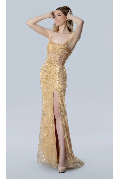 Gold Prom Dress Glitter Formal Evening Gown Stella Couture 25132