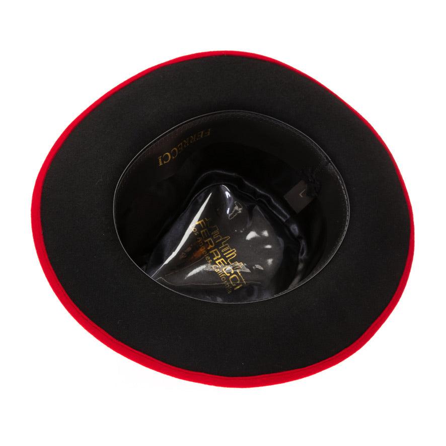 Red & Black Grayson Fedora 100% Australian Wool Crushable Hat by Ferrecci