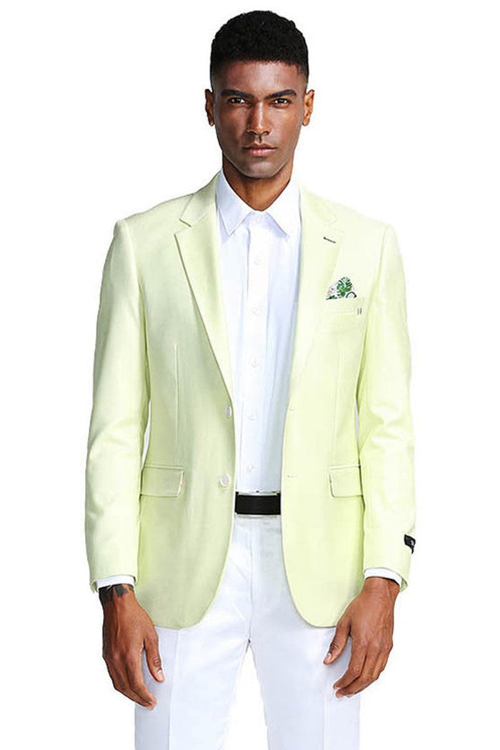 '--> Tazio Men's Summer Blazer | Slim Fit Linen Style | Mint Green - USA Men's Outlet
