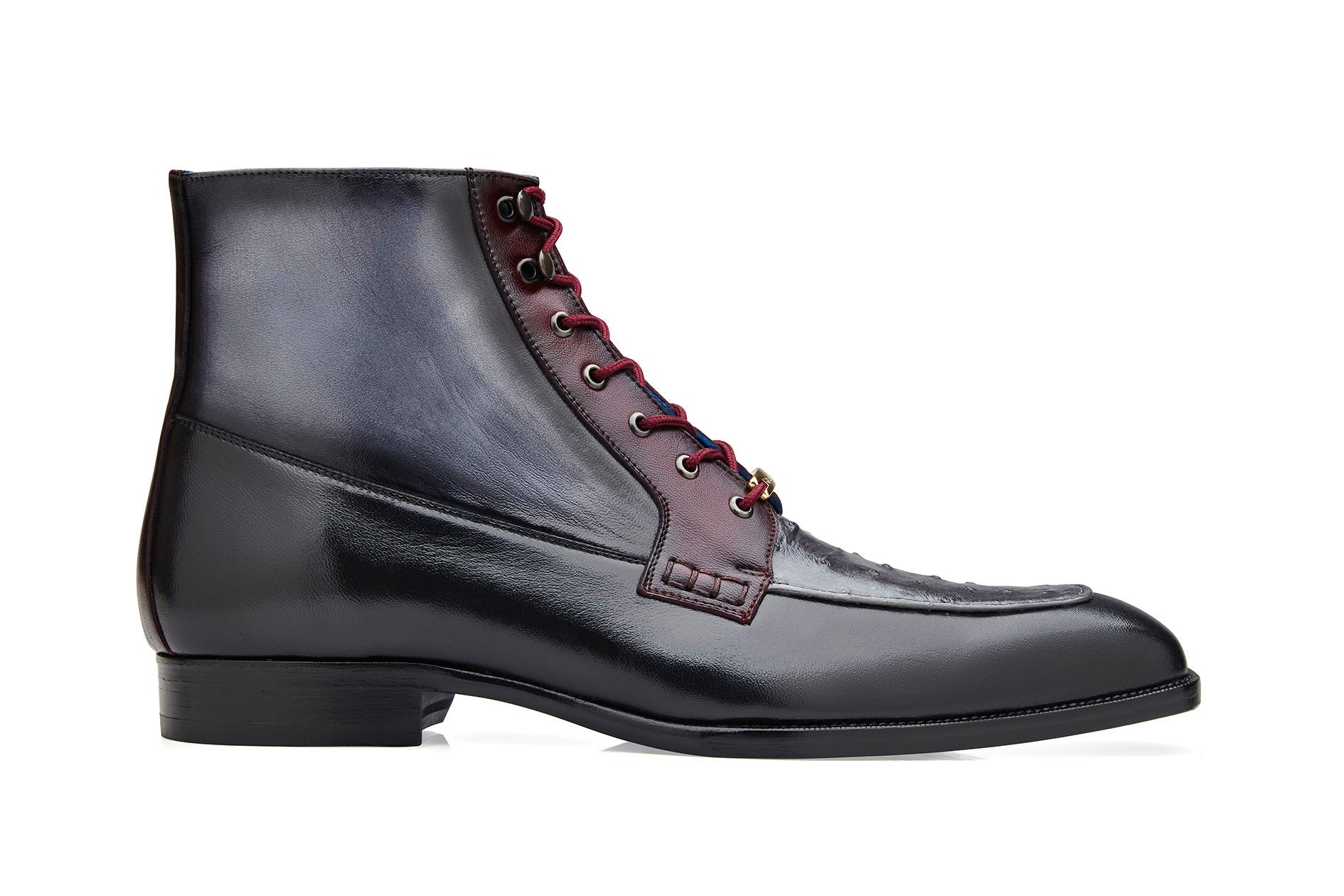 Belvedere Greco: Black/Gray/Burgundy Genuine Crocodile Oxford – SuitUSA