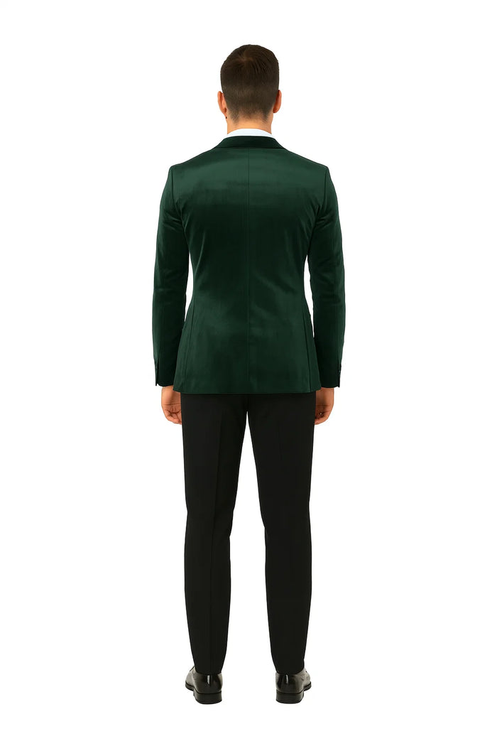 Green Velvet Double Breasted Tuxedo Jacket - Wedding & Prom by USA Men's Outlet