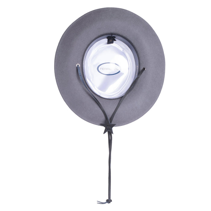Grey Fedora Earp Wide Brim Hat by Ferrecci