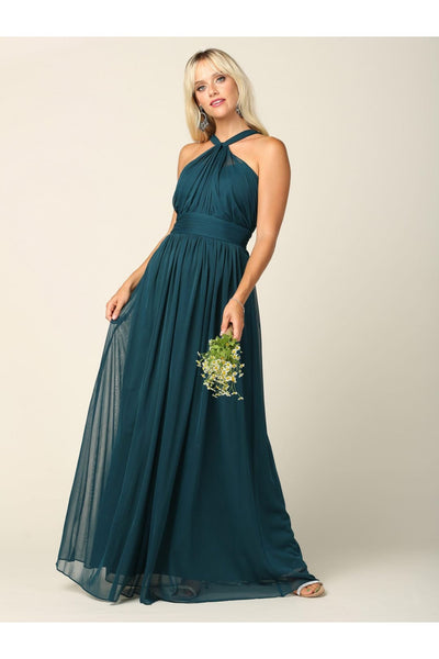 Eva USA 3206 Halter Long Bridesmaids Dress