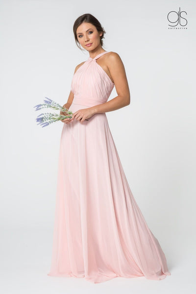 High-Neck A-Line Chiffon Dress by Elizabeth KGL2816