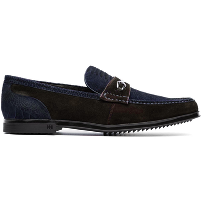 Marco_Di_Milano Hugo: Navy & Brown Leather Dress Shoe
