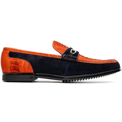 Marco Di Milano Hugo Orange Navy Leather Dress Shoe