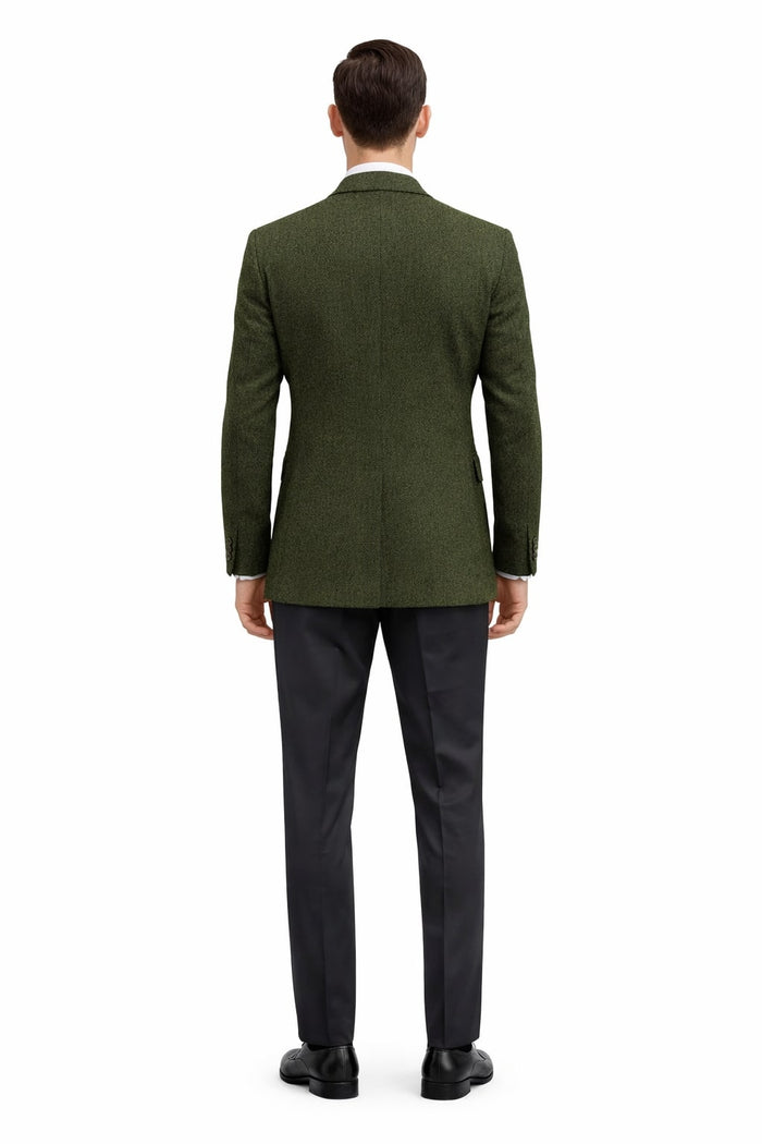 Mens Dark Green Winter Blazer - Hunter Sport Coat jacket Modern Fit 2 Buttons Style Notch by USA Men's Outlet