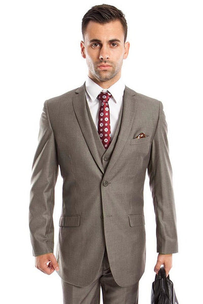 Men's Slim Grey Wedding Suit by Tazio Suits