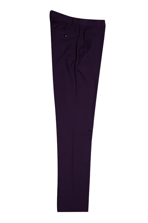 Men's Eggplant Vested Suit - Stacy Adams Peak Lapel 1-Btn
